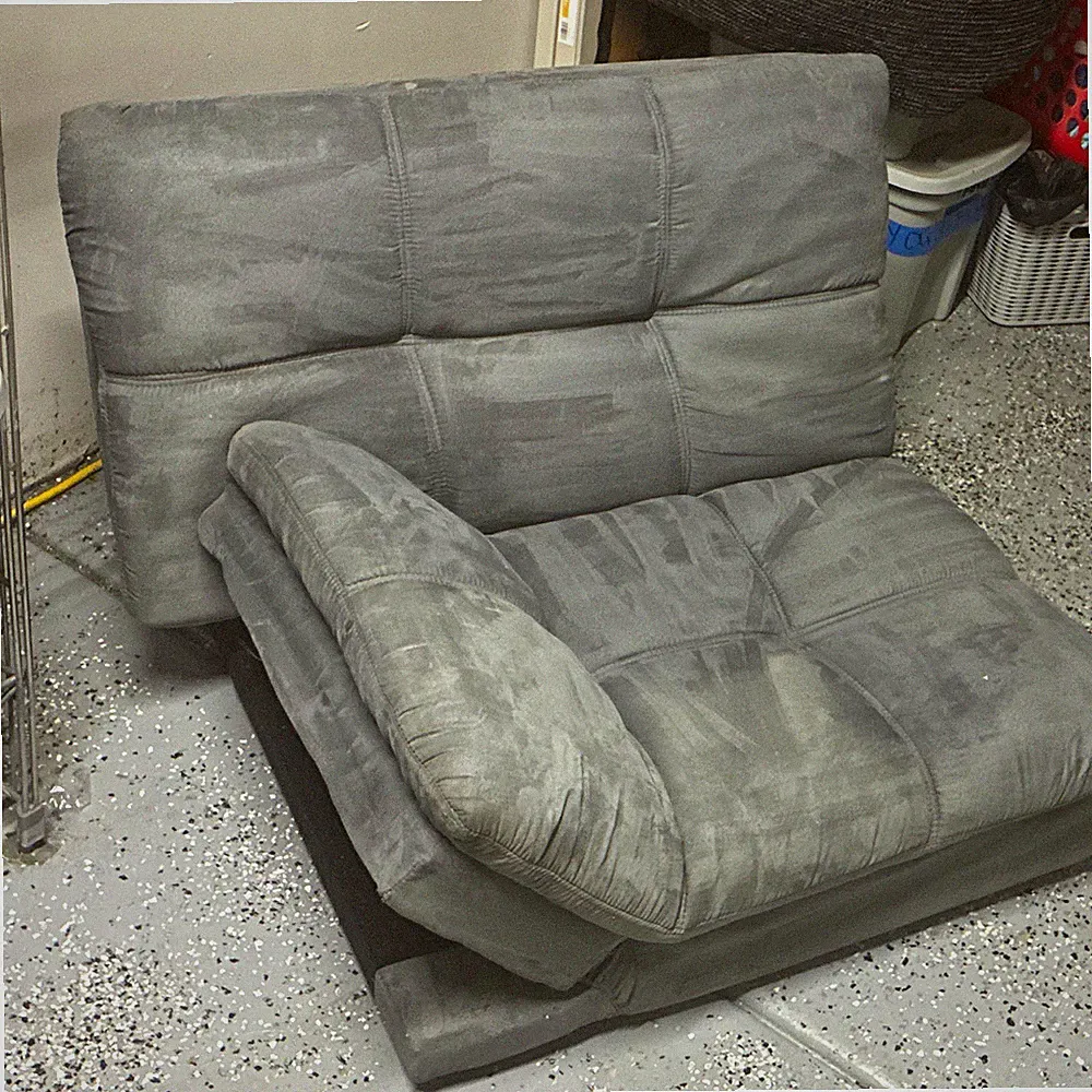 Animal Microfiber Convertible Futon Sofa Bed, Gray Solid Tufted Modern