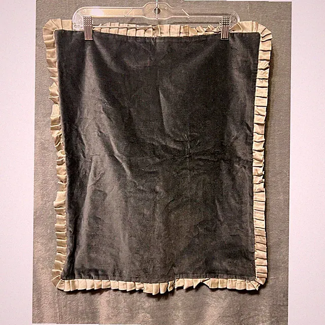 Ann Gish Velvet Pillow Sham Black Ivory Ruffle Trim Luxury Bedding 17x21