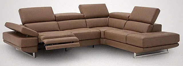Annalaise Recliner Leather Sectional Caramel J&M Furniture