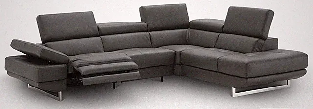 Annalaise Recliner Leather Sectional Dark Grey J&M Furniture