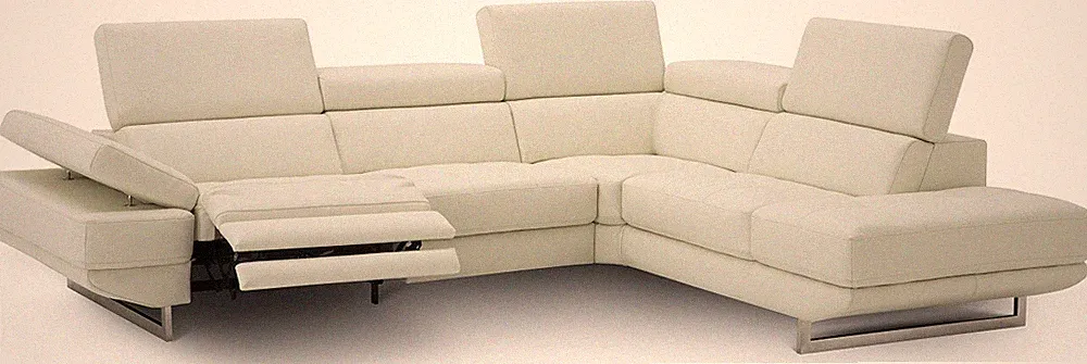 Annalaise Recliner Leather Sectional Snow White J&M Furniture