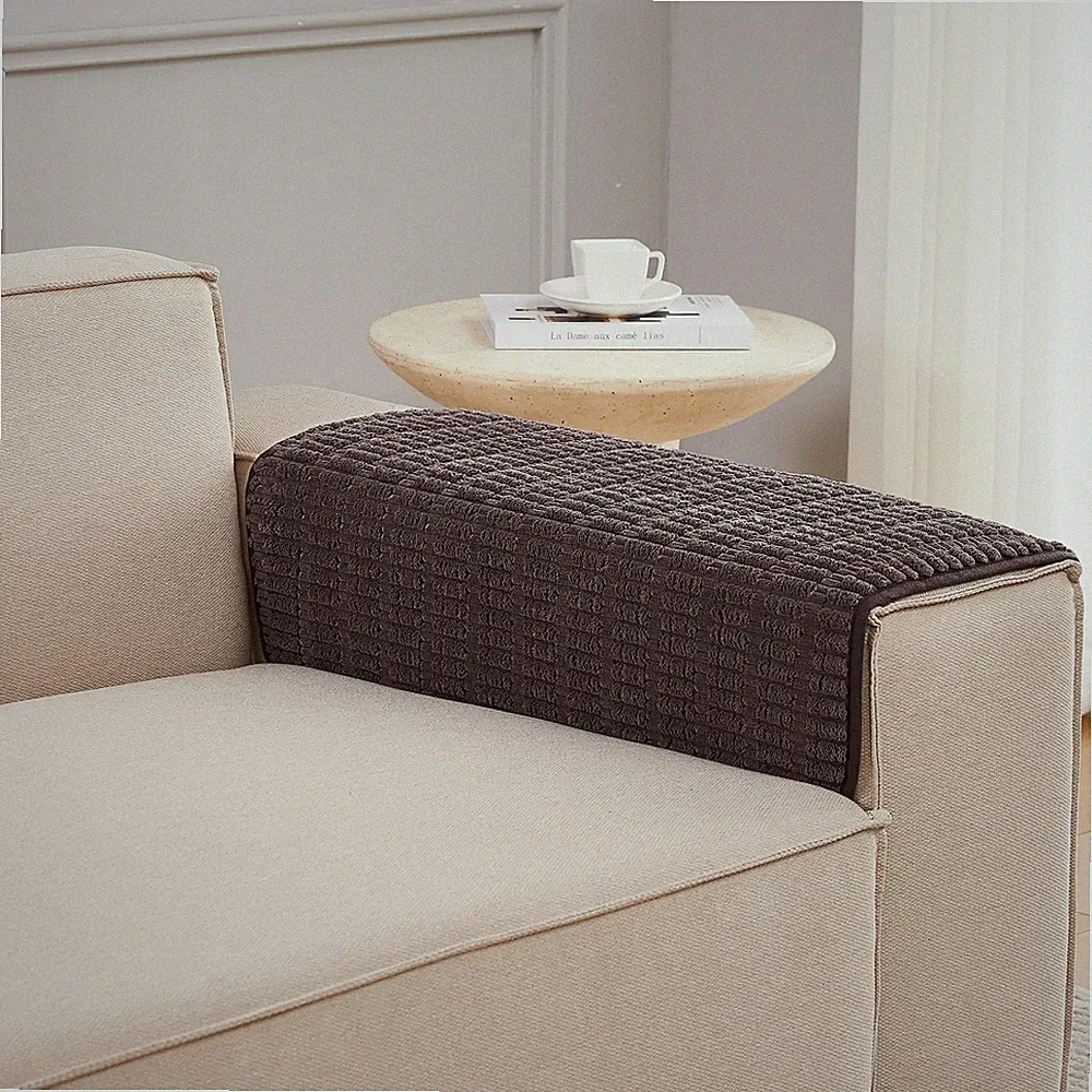 Anti~Slip Sofa Armrest Cover Couch Arm Protectors Coffee, 18x22, 2pcs
