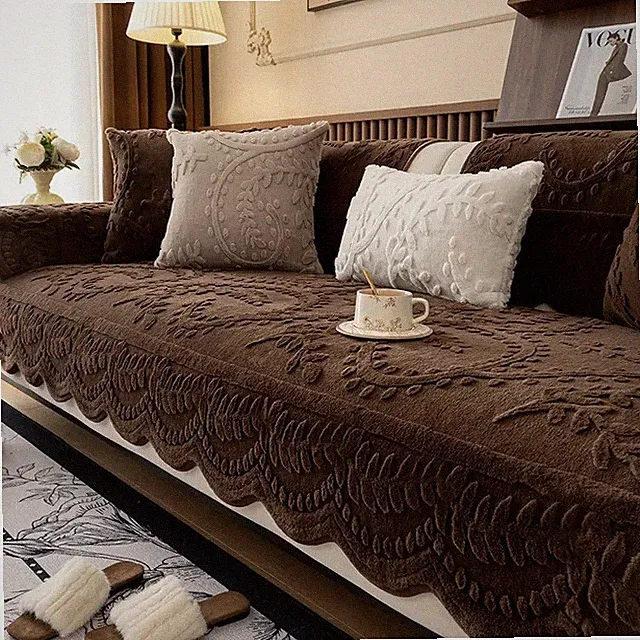 Anti-slip Sofa Cover, Thickened Soft Couch Seat Cushion Protector for Home Decor