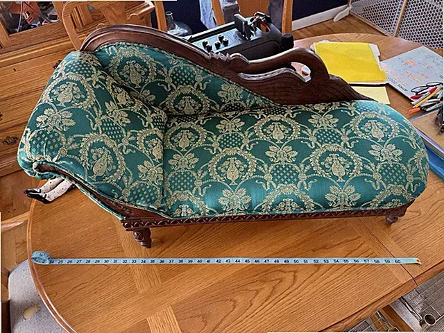 Antique Carved Mahogany Chippendale Double Doll Settee, circa 1900 - Dog Bed