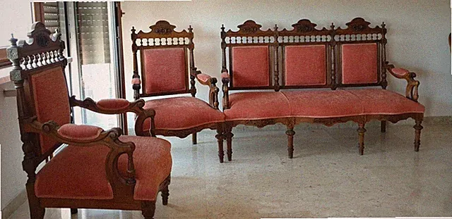 Antique sofa and armchair set