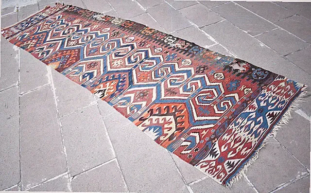 Antique Turkish Rug 44'' x 136'' Collector Item Fragment Aydin Wall Hangings Rug