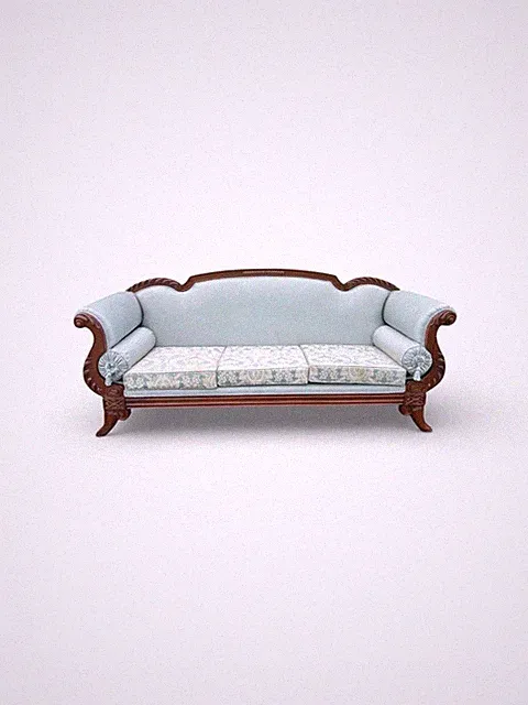 Antique Victorian Rococo Revival Custom Upholstered Parlor Sofa