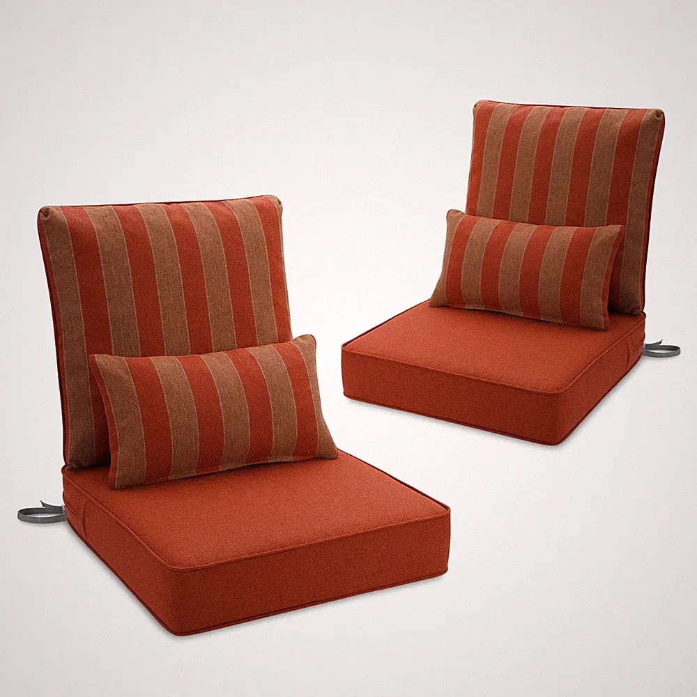 Aoodor 24''x24'' Outdoor Patio Furniture Dining Deep Chair Cushions Olefin 6 PCS