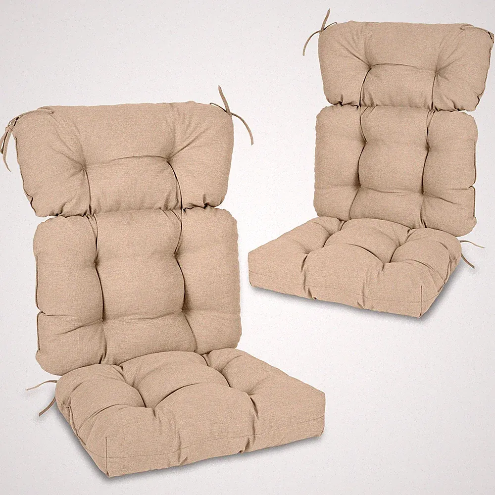 Aoodor 45"x 22" x5" Outdoor Tufted High Back Cushions Patio Chair Cushion w/Ties