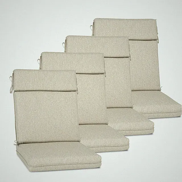 Aoodor 4Pcs Outdoor Polyester High Back Segmented Chair Cushion Patio Furniture