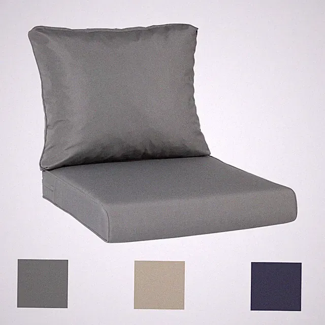 Aoodor Outdoor Patio Deep Seating Cushion Set with Ties Sofa Seat/Back Cushion