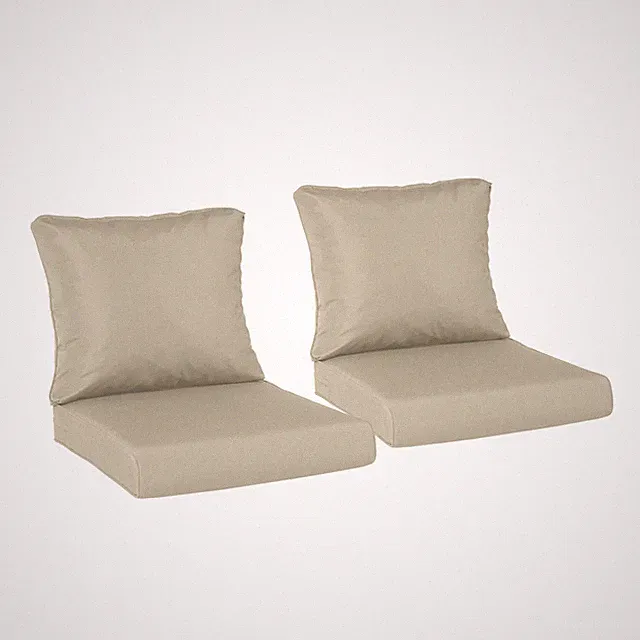 Aoodor Outdoor Patio Deep Seating Cushion Set with Ties Sofa Seat, Set of 2