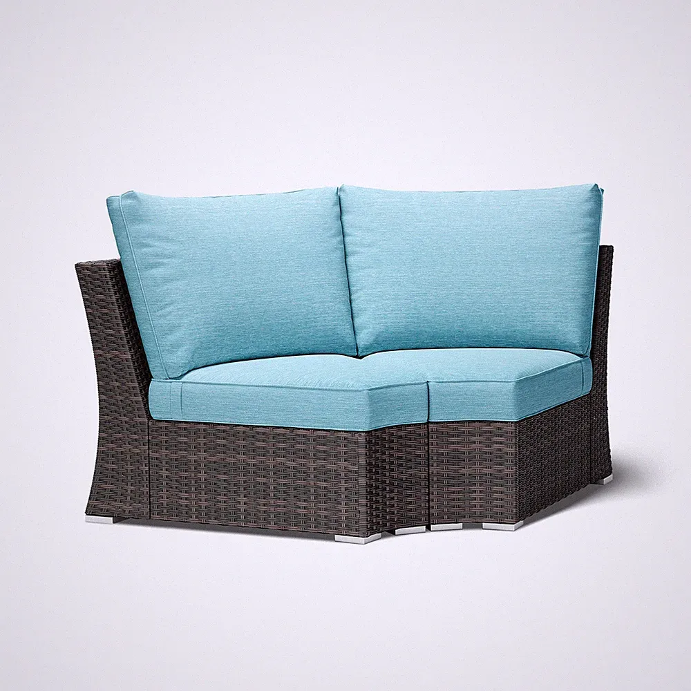 Aoodor Patio Corner Rattan Sofa Set Modular Sectional Wicker Couch w/ Cushions