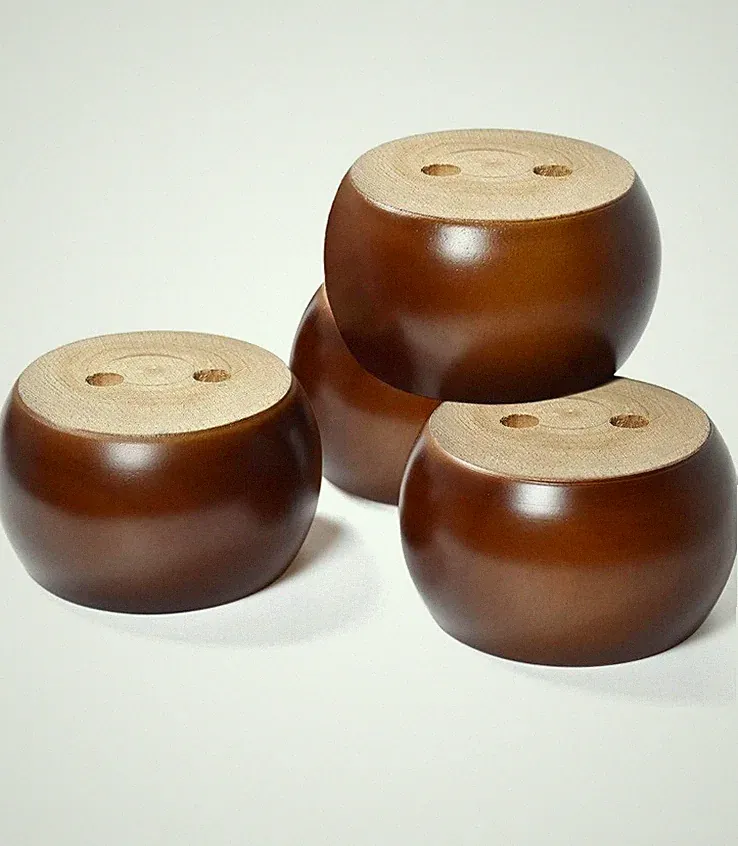 AORYVIC 2 inch Wooden Bun Feet for Furniture Round Sofa Bed Leg with Screws Set