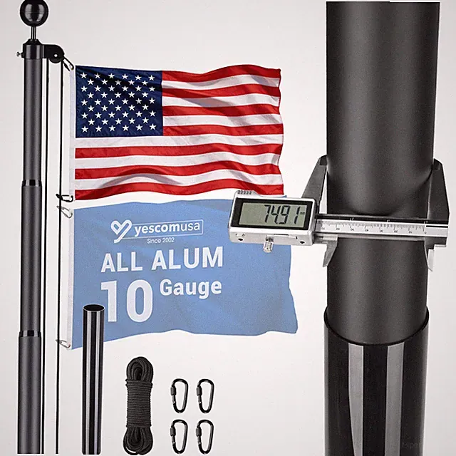 AplusChoice 30FT All Aluminum Sectional Flag Pole Kit In Ground Sleeve 10 Gauge