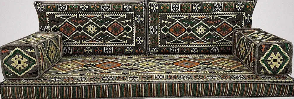 Arabic Majlis Sofa 75''L X 27''W X 4''H for Home Living Room Patio Bohemian Orie