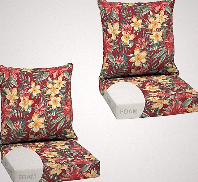 Arden 2-Pack Outdoor Deep Seat Cushions, Weather-Proof, Ruby Clarissa