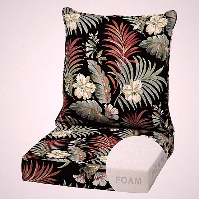 Arden Outdoor Deep Seat Cushion Set, Foam, 22x24, Black Tropical