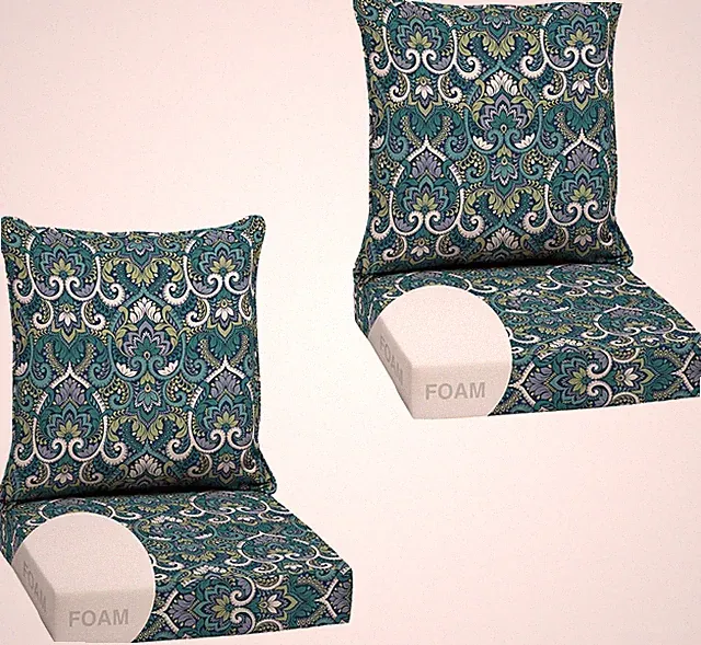 Arden Outdoor Foam Deep Seat Cushion Set (2-Pack), 24X24, Premium High-Density F