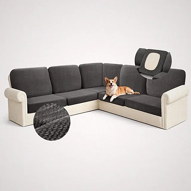 Arfntevss Sectional Couch Covers L Shape 5 Seat Couch Cushion Covers Fitted S...