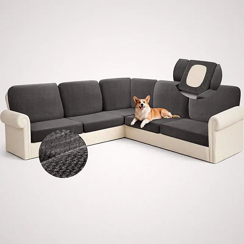 Arfntevss Sectional Couch Covers L Shape Couch Cushion Covers Slipcovers Fitted