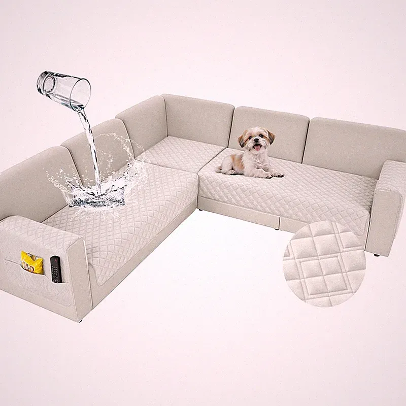 Arfntevss Waterproof Corner Sectional Couch Covers For Dogs Pet L Shape Sofa