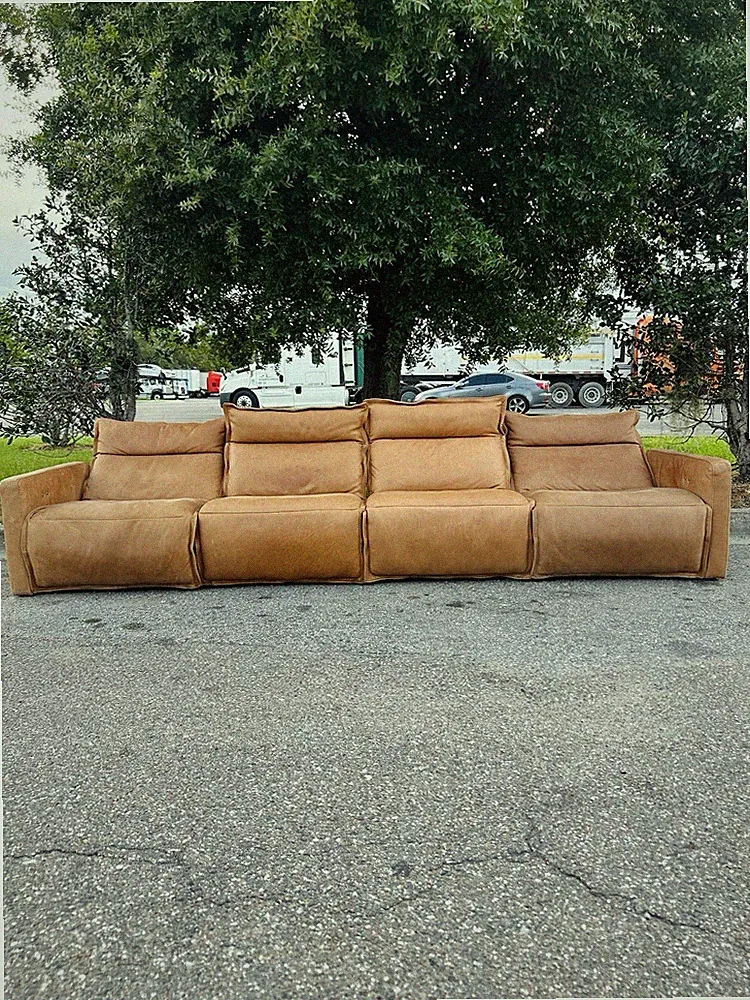 Arhaus Rowland Leather 4-Piece Motion Power Reclining Modular Sofa Sectional