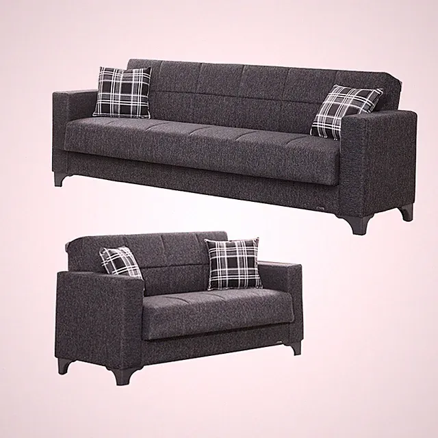 Armada Dark Gray Fabric Sofa Bed/Loveseat