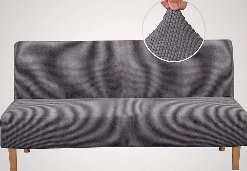 Armless Futon Cover Stretch Sofa Bed Slipcover Protector Elastic Feature Rich Te