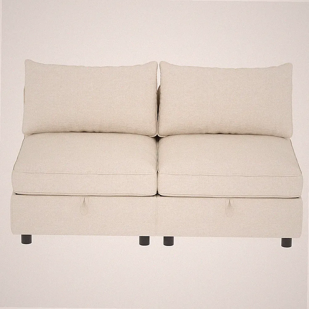 Armless Seat for Modular Sectional Sofa,Convertible Sofa Seat w/Storage,Sleep
