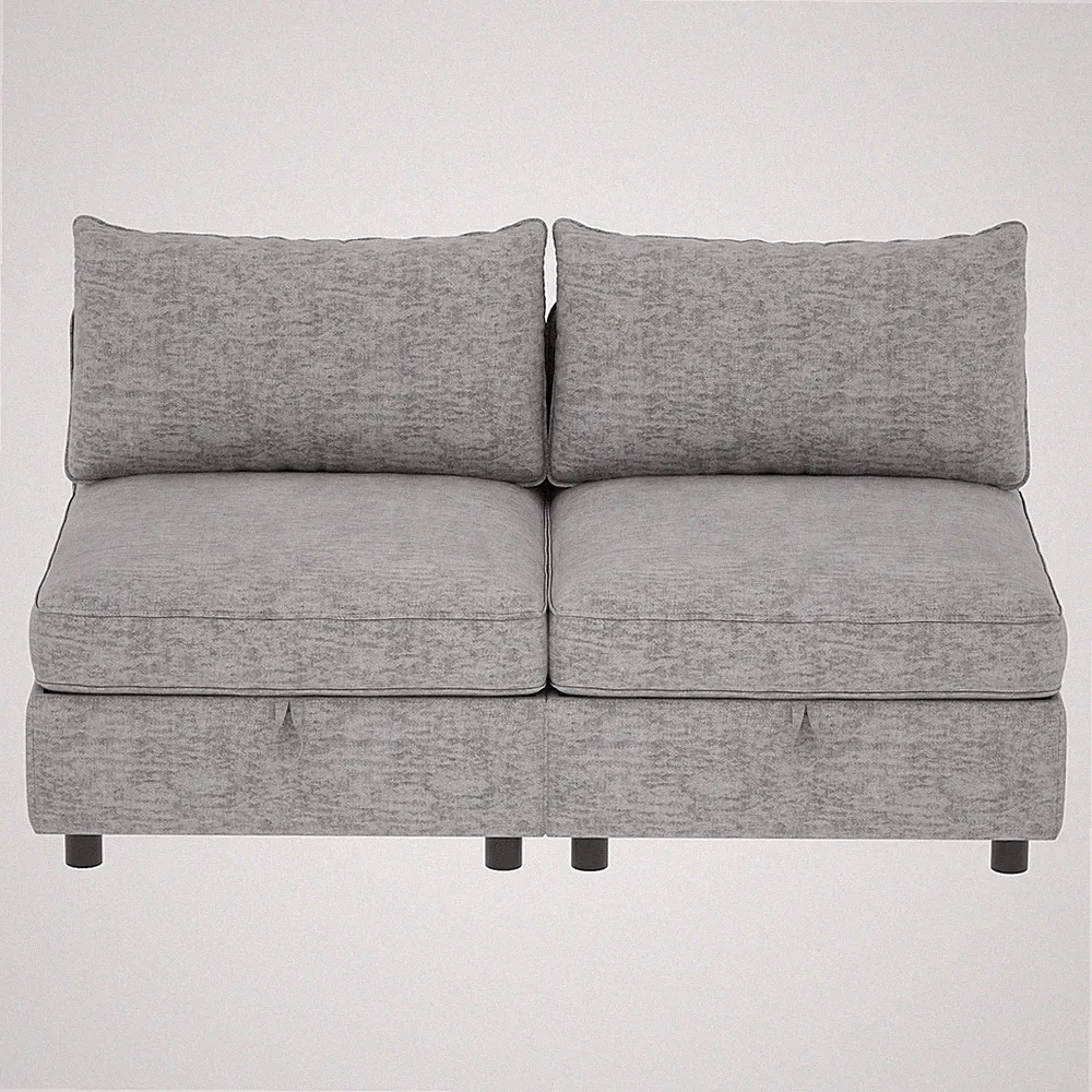 Armless Seat for Modular Sectional Sofa,Convertible Sofa Seat w/Storage,Sleepe