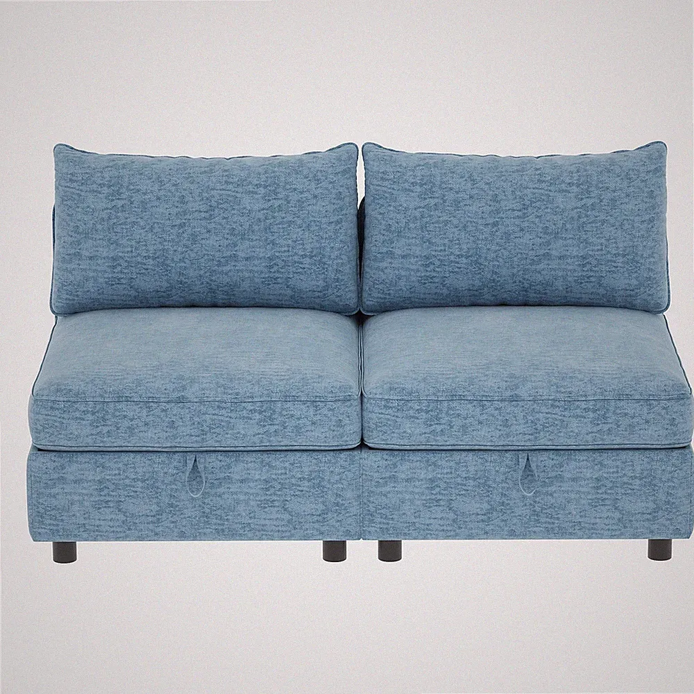 Armless Seat for Modular Sectional Sofa,Convertible Sofa Seat w/Storage,Sleeper