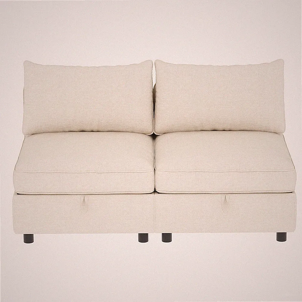 Armless Seat for Modular Sectional Sofa, Convertible Sofa Seat With Storage, Sl