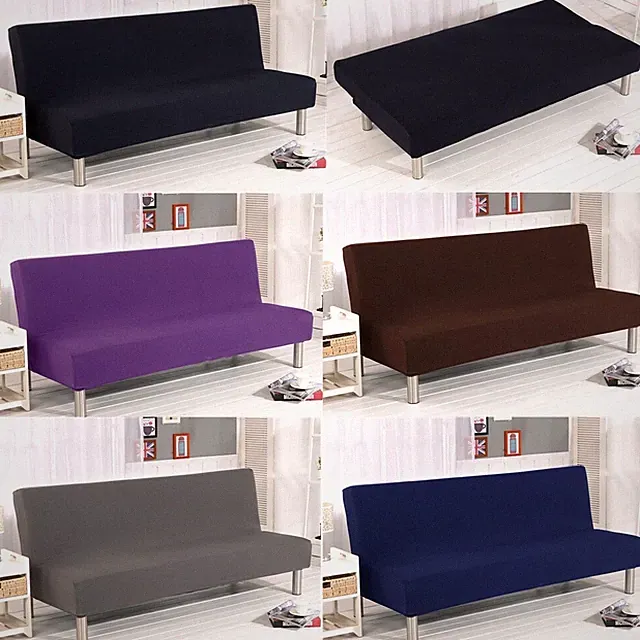 Armless Sofa Bed Cover Futon Slipcover 3 Seater Full Folding Couch Sofa Shield