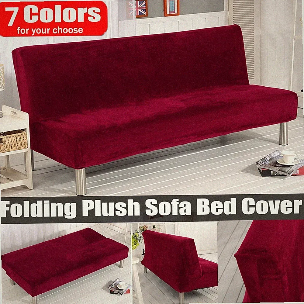 Armless Sofa Cover Stretch Plush Futon Cover Sofa Bed Cover Sofa Slipcover