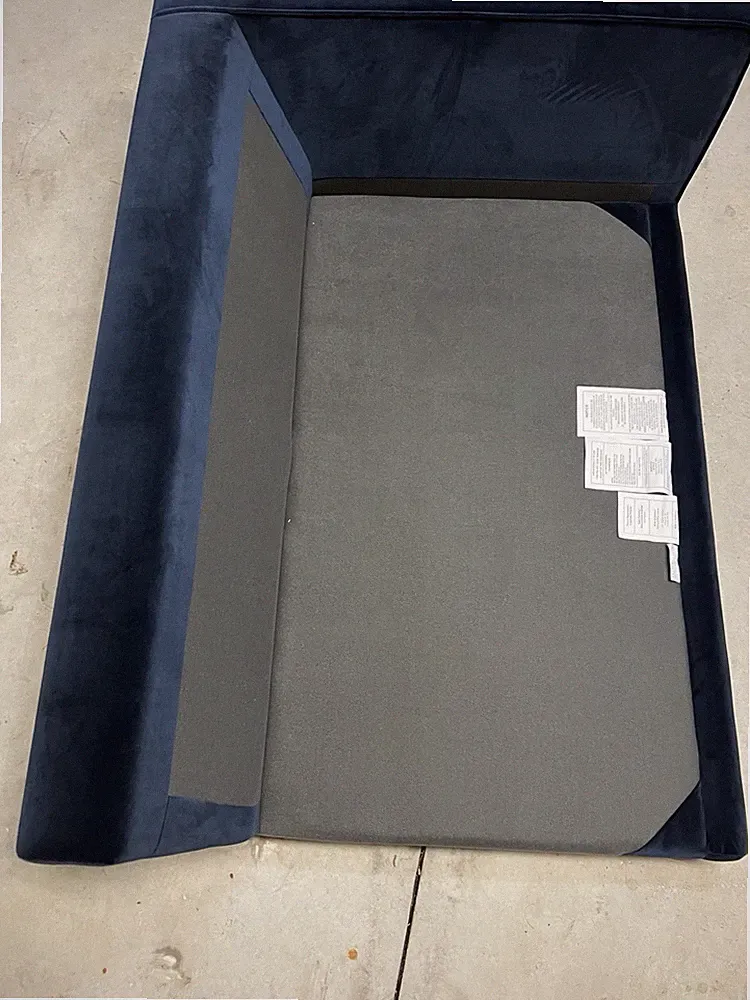 Article Sven 91" Corner Sectional Blue Velvet Tufted Sofa