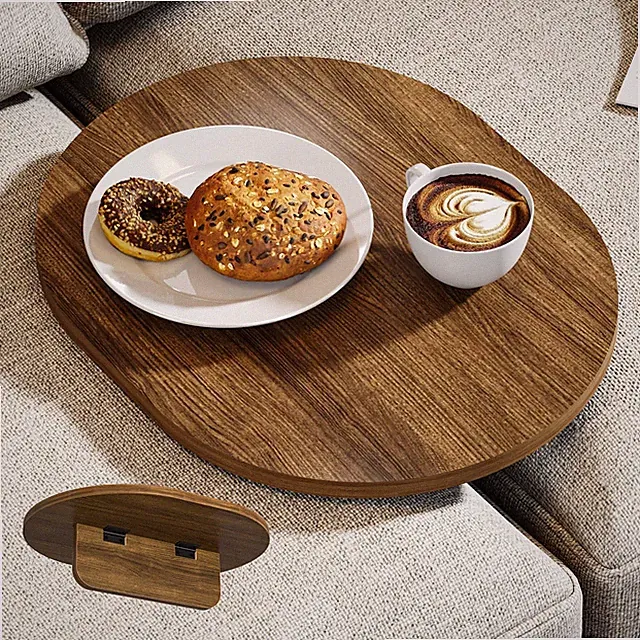 Asgolion Sofa Tray Between Cushion, 15.75"x12.6" Wood Couch Tray, Folding Cou...
