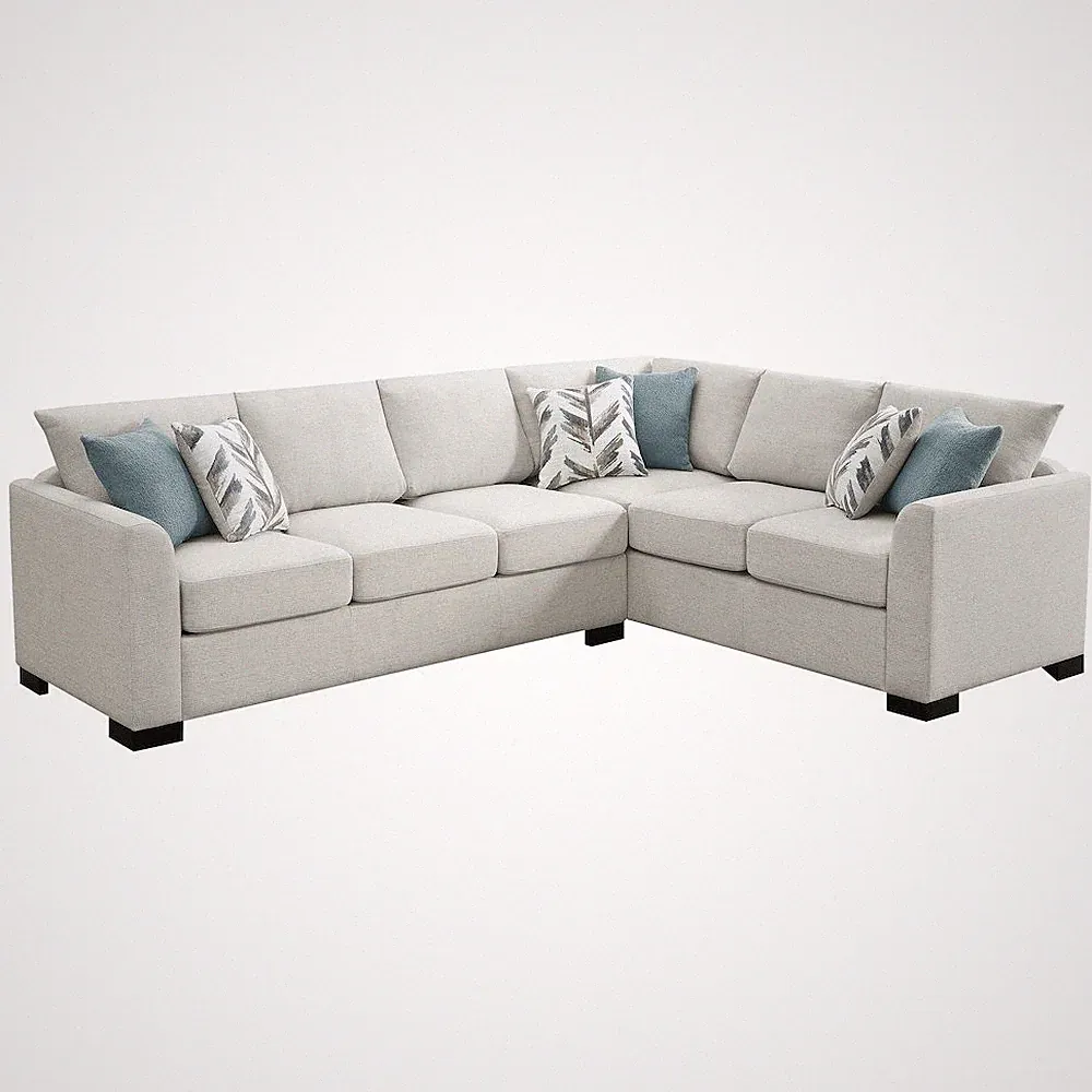 Ashford Chenille Upholstered Sleeper Sectional Sofa Greige