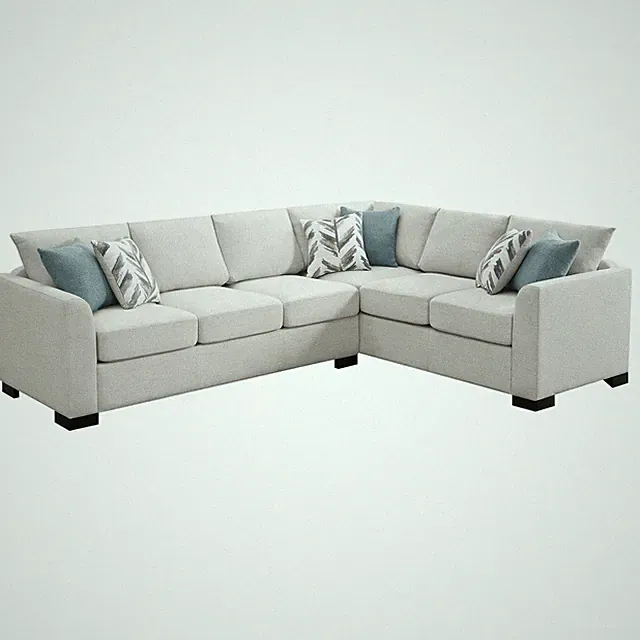 Ashford Chenille Upholstered Sleeper Sectional Sofa Greige