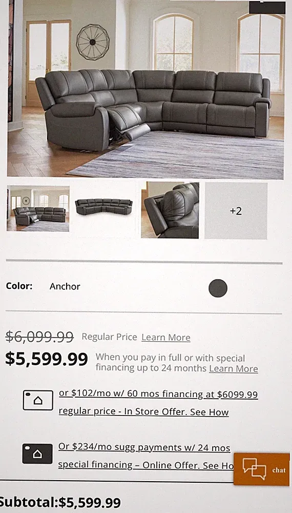 Ashley Furniture Power Reclining Leather Sectional Sofa Gray Modular Console