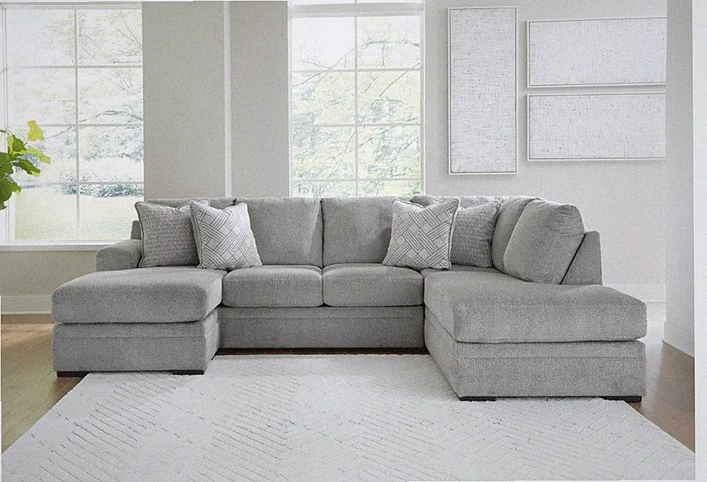 Ashley Gray 5-Seat Sectional w/ Left & Right Chaise – 1 Year Old