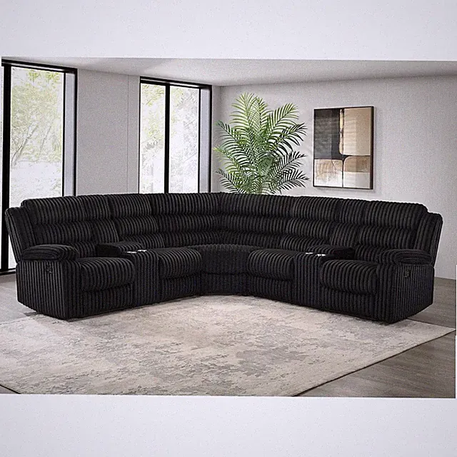 Atkinson Upholstered Reclining Sectional Sofa Black