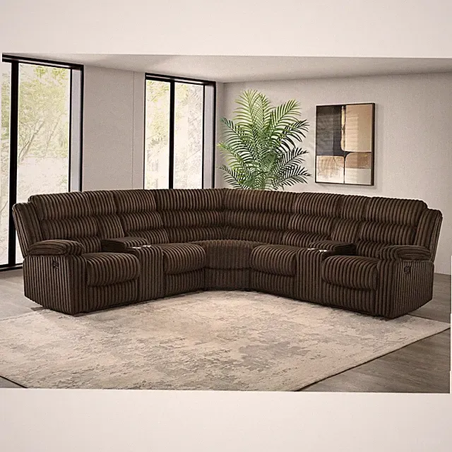 Atkinson Upholstered Reclining Sectional Sofa Chocolate