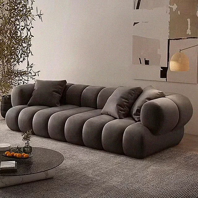 ATUNUS American Large Velvet Home Furniture Nordic Modern L Shape Corner Livin