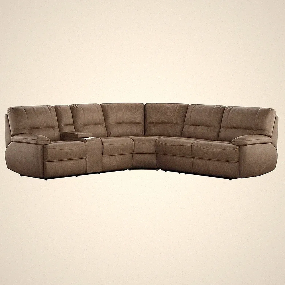 AURORA-3PC 3-POWER RECLINING SECTIONAL-BROWN