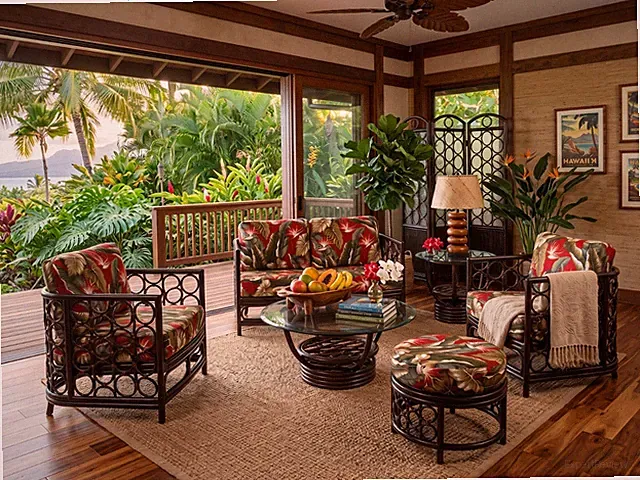 Avalon Rattan 6 Piece Living Room Sofa Set