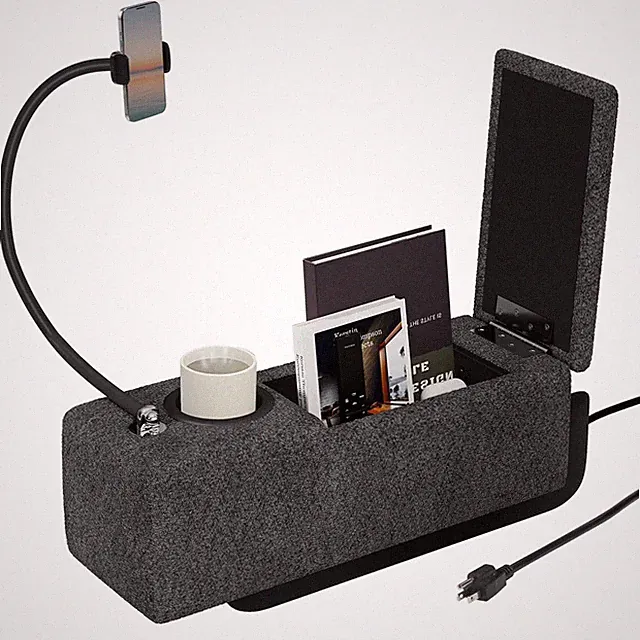 Aylenic Sectional Sofa Armrest Console, Insertable Couch Organizer with Cup
