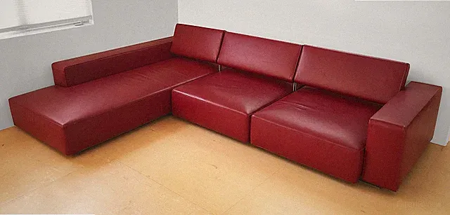B&B Italia 'Andy' Red Leather Adjustable Sectional, Vintage Early 2000's