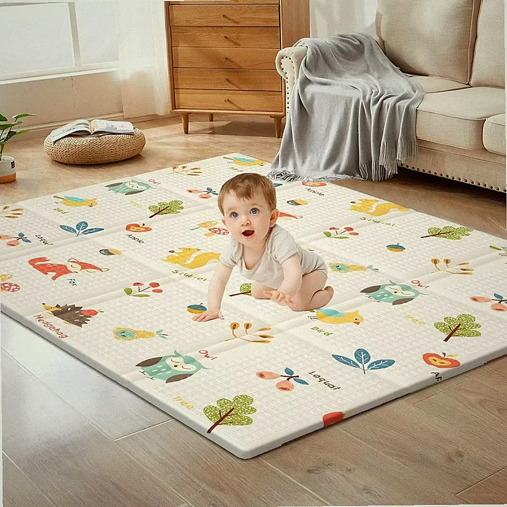 Baby Play Mat Foam Foldable 70x59 Inch Cartoon Pattern Soft Crawling Kids Floor