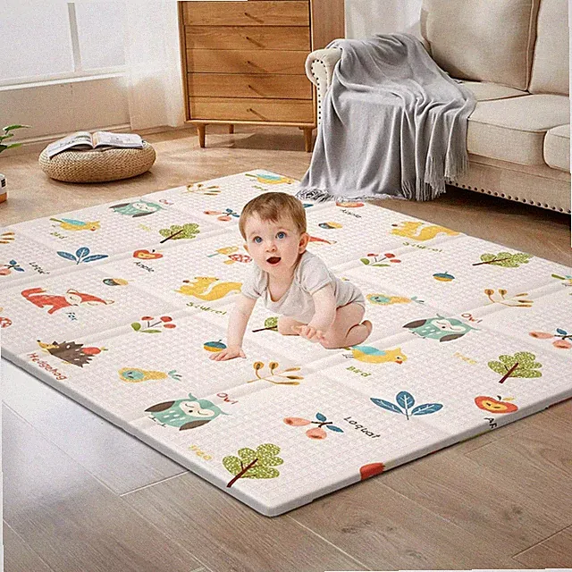 Baby Play Mat Foam Foldable 70x59 Inch Cartoon Pattern Soft Crawling Kids Floor